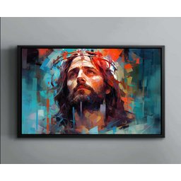 Quadro Decorativo Canvas com Filete Católico Religioso Jesus Cristo Gg - 4