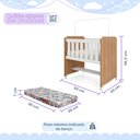Ver imagem 3 de Mini Berço 100% MDF com Colchão Léo Yescasa Marrom/Branco/Ipê