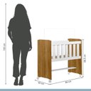 Ver imagem 3 de Mini Berço 100% MDF com Colchão Léo Yescasa Marrom/Branco/Ipê