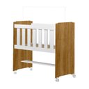 Ver imagem 2 de Mini Berço 100% MDF com Colchão Léo Yescasa Marrom/Branco/Ipê