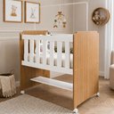 Ver imagem 1 de Mini Berço 100% MDF com Colchão Léo Yescasa Marrom/Branco/Ipê