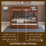 Treliche Solteiro Madeira Maciça com Cama Auxiliar e Proteção Castanho - 7