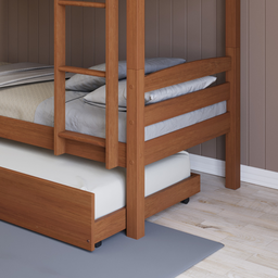 Treliche Solteiro Madeira Maciça com Cama Auxiliar e Proteção Castanho - 10