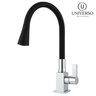 Torneira Cozinha Flexível Bancada Quadrada Cone Jato Duplo Preto/preto - 7