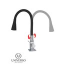 Ver imagem 6 de Torneira Cozinha Flexível Bancada Quadrada Cone Jato Duplo Preto/preto