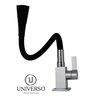 Torneira Cozinha Flexível Bancada Quadrada Cone Jato Duplo Preto/preto - 9