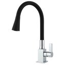Ver imagem 1 de Torneira Cozinha Flexível Bancada Quadrada Cone Jato Duplo Preto/preto
