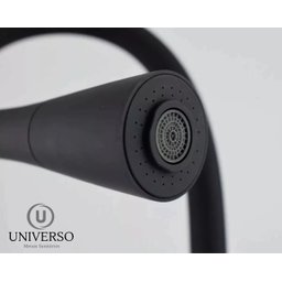 Torneira Cozinha Flexível Parede Cone Jato Duplo Preto/preto - 6
