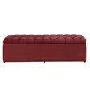 Ver imagem 1 de Calçadeira Recamier com Baú Sapateira Dubai 1,28 Viúva Solteirão Quarto Suede Vermelho - Aurora
