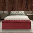 Ver imagem 2 de Calçadeira Recamier com Baú Sapateira Dubai 1,28 Viúva Solteirão Quarto Suede Vermelho - Aurora