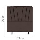 Ver imagem 2 de Cabeceira Estofada Bélgica 100cm Solteiro para Cama Colchão Box Quarto Corino Marrom - Aurora Line