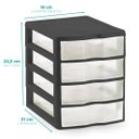 Ver imagem 1 de Gaveteiro Pequeno com 4 Gavetas - Preto