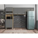 Ver imagem 1 de Cozinha Compacta 3 Peças 9 Portas sem Balcão Versalhes Freijó/Gris