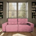 Ver imagem 2 de Sofá Retrátil e Reclinável Berlin Sala Quarto 2,00 Rosa