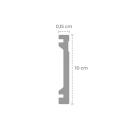 Rodapé de Poliestireno 10cm x 15mm x 2,40m Frisado  NFR Rodapés - 5