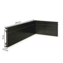 Rodapé de Poliestireno 10CMX15MMX2,40m Frisado Nfr Cinza Ruffino - 2 Rodapé de Poliestireno 10CMX15MMX2,40m Frisado Nfr Cinza Ruffino - 2