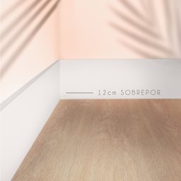 Rodapé de Poliestireno 12cm x 20mm x 2,40m Sobrepor Liso NFR Rodapés - 2
