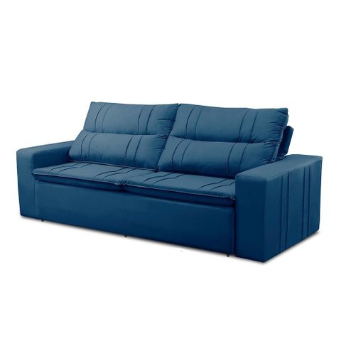 Sofá Retrátil e Reclinável 2 Lugares com Molas 1,50m Elisa Suede Azul Rover & Beato