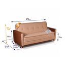 Ver imagem 3 de Sofá Cama Oryon 2,12m Linho Marrom Reclinável com Baú - King House