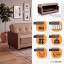 Ver imagem 4 de Sofá Cama Oryon 2,12m Linho Marrom Reclinável com Baú - King House