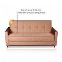 Ver mais imagens de Sofá Cama Oryon 2,12m Linho Marrom Reclinável com Baú - King House