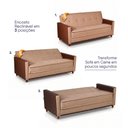 Ver imagem 7 de Sofá Cama Oryon 2,12m Linho Marrom Reclinável com Baú - King House