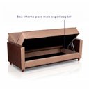 Ver imagem 5 de Sofá Cama Oryon 2,12m Linho Marrom Reclinável com Baú - King House