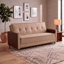 Ver imagem 1 de Sofá Cama Oryon 2,12m Linho Marrom Reclinável com Baú - King House