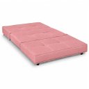 Ver imagem 2 de Puff Cama Dobravel 90cm Solteiro com Rodizios e Almofada Cor: Suede Rosa
