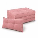 Ver imagem 1 de Puff Cama Dobravel 90cm Solteiro com Rodizios e Almofada Cor: Suede Rosa