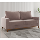 Ver imagem 1 de Estofado Gael Living 3 Lugares 2 Almofadas Soltas Veludo Rosa - Casa Giulia