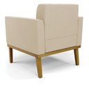 Ver mais imagens de Poltrona Decorativa Karen Pés Fixo em Madeira Castanho Suede Bege G19 - Gran Belo
