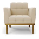 Ver imagem 6 de Poltrona Decorativa Karen Pés Fixo em Madeira Castanho Suede Bege G19 - Gran Belo