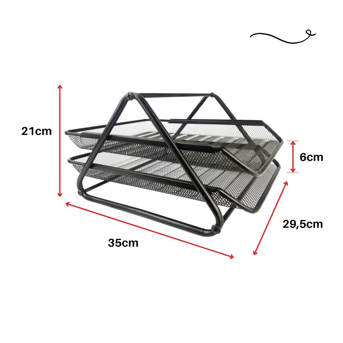 Kit 5 Bandeja Organizadora Dupla de Papel Documentos A4 para Mesa de Escritório - 6