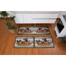 Jogo Tapete de Cozinha Estampado Ref.Celeiro 3 Peças Antiderrapante Bordados Vitória Jogo de Tapete  - 1