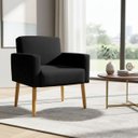 Ver imagem 1 de Poltrona Hope Decorativa Confortável para Sala Quarto Recepção Tecido Suede Pés Palito