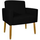Ver imagem 4 de Poltrona Hope Decorativa Confortável para Sala Quarto Recepção Tecido Suede Pés Palito
