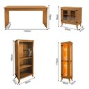 Ver imagem 4 de Kit Mesa Escritório e Buffet 2 Portas Imperial e Cristaleira Torre e Armário sem Portas Madri Freijó