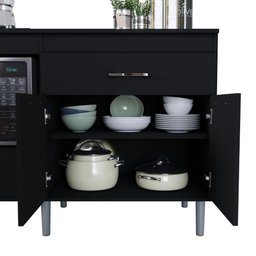 Balcão para Cooktop 140cm 5 Bocas 1 Nicho com 2 Portas e 2 Gavetas Turim - 3