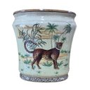Ver imagem 1 de Cachepot Vaso Decorativo Cerâmica Craquelada Pintado À Mão Guepardo 31cm Columbus Gold