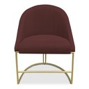 Ver imagem 3 de Cadeira Poltrona de Jantar Bela Suede Marsala Base Metálica Industrial Dourado - Pallazio