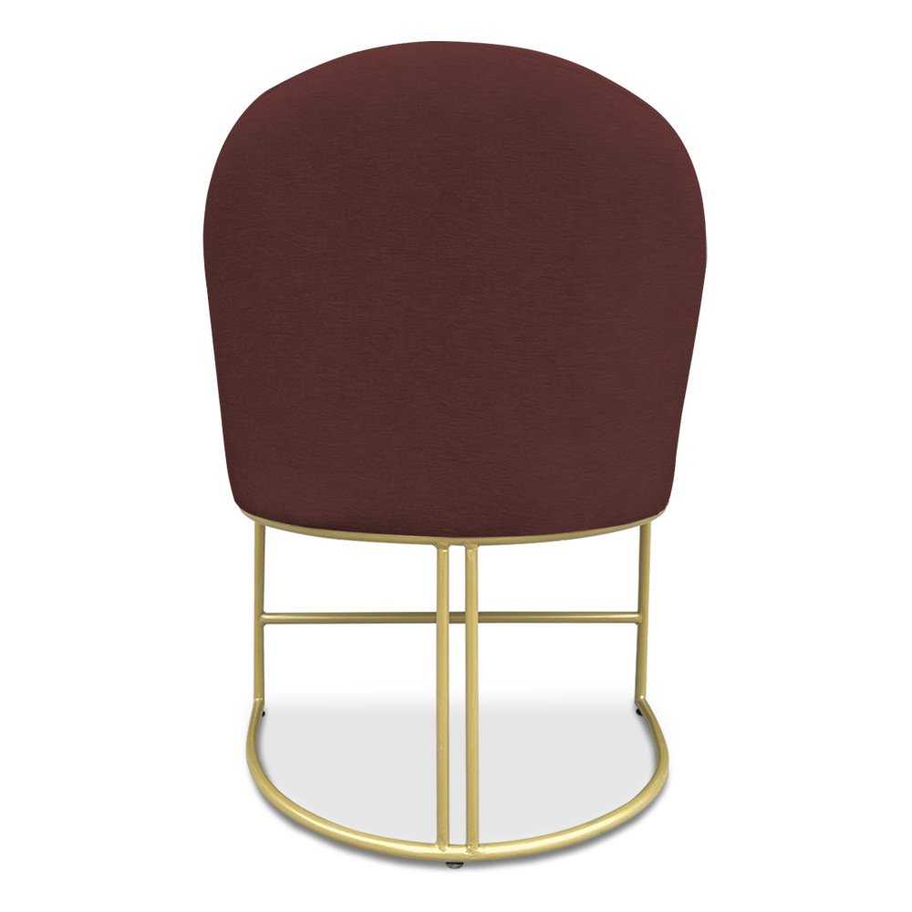 Cadeira Poltrona de Jantar Bela Suede Marsala Base Metálica Industrial Dourado - Pallazio - 5