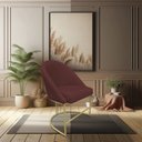 Ver imagem 2 de Cadeira Poltrona de Jantar Bela Suede Marsala Base Metálica Industrial Dourado - Pallazio