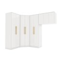 Ver mais imagens de Quarto Modulado Adapt 9 Portas 4 Gavetas MDP 465cm Branco