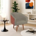 Ver imagem 1 de Poltrona Jade Decorativa Moderna Sala de Estar Quarto Escritório Conforto Corano Nozes e Suede Pés P