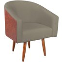 Ver imagem 5 de Poltrona Jade Decorativa Moderna Sala de Estar Quarto Escritório Conforto Corano Nozes e Suede Pés P
