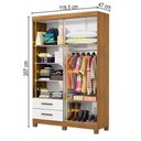 Ver imagem 4 de Guarda-roupa Solteiro Solo 4 Portas 2 Gavetas com Pés e Espelho Cinamomo/branco - Pnr Móveis