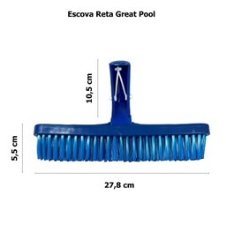 Escova Reta Nylon Limpeza Piscina Abs Great Pool - 6