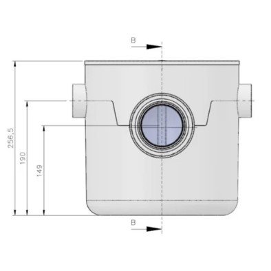 Caixa de Gordura com Grelha Quadrada com Cesto 250x250x75/100 Herc - 3