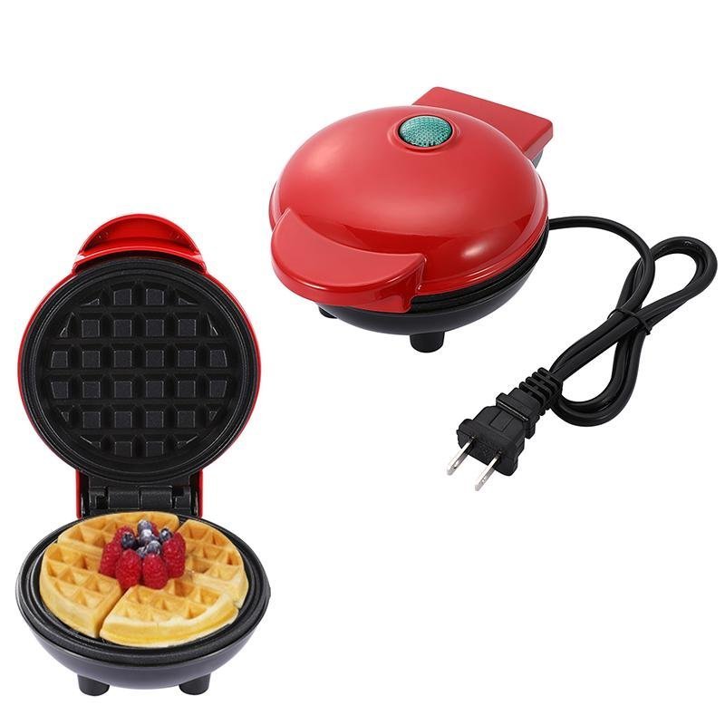 Máquina de Fazer Waffle Mini Grill Antiaderente Vermelho - 4